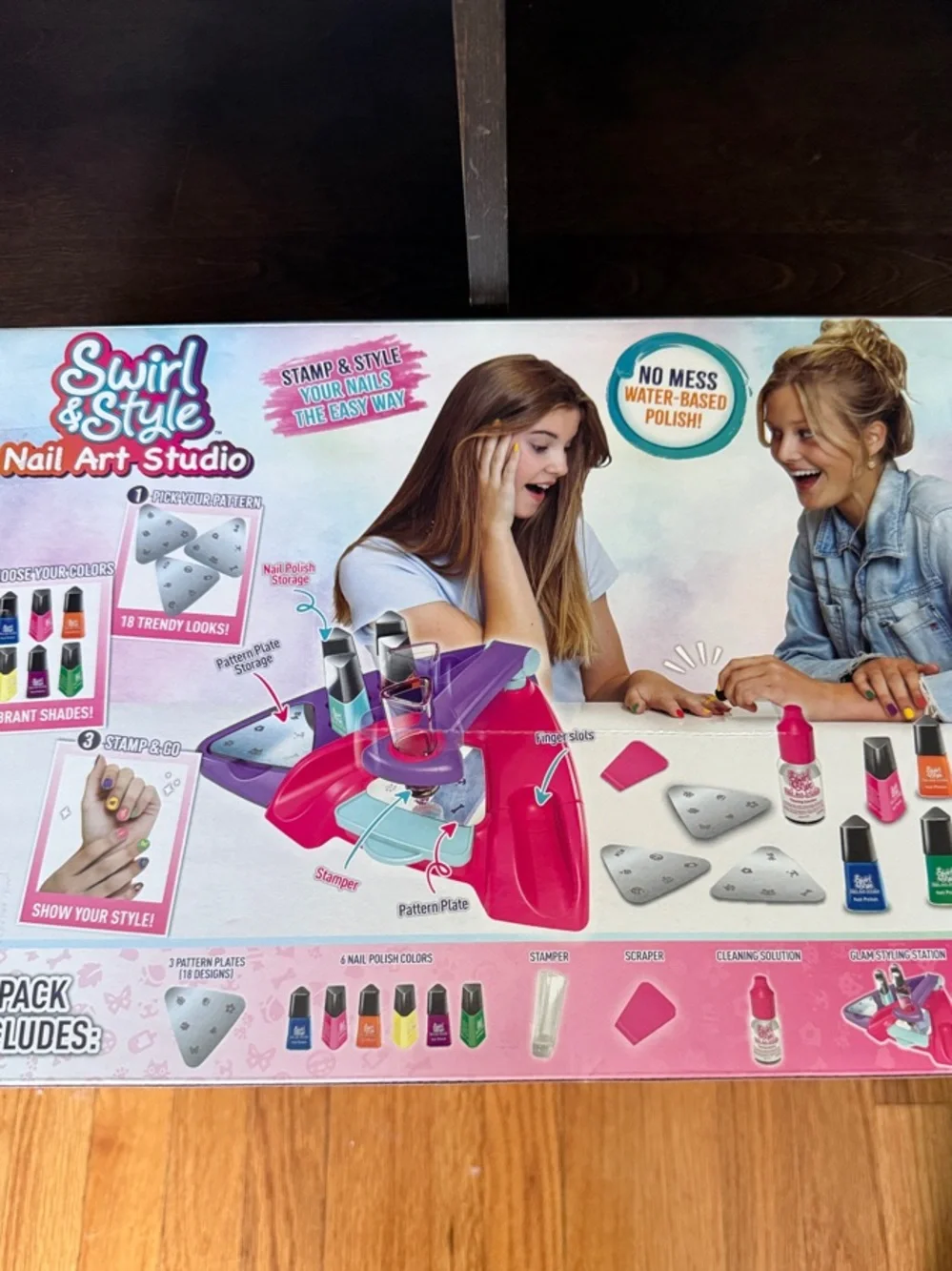 adidas Kids Nail Art Studio Set - Pink, Purple, Blue